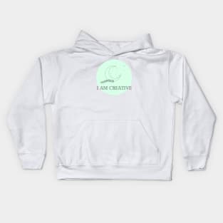 Affirmation Collection - I Am Creative (Green) Kids Hoodie